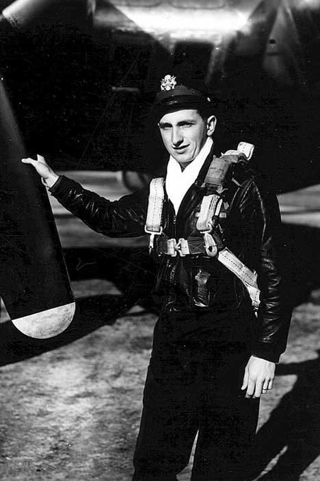 Lt. Ed Jordan in Parachute by Propeller